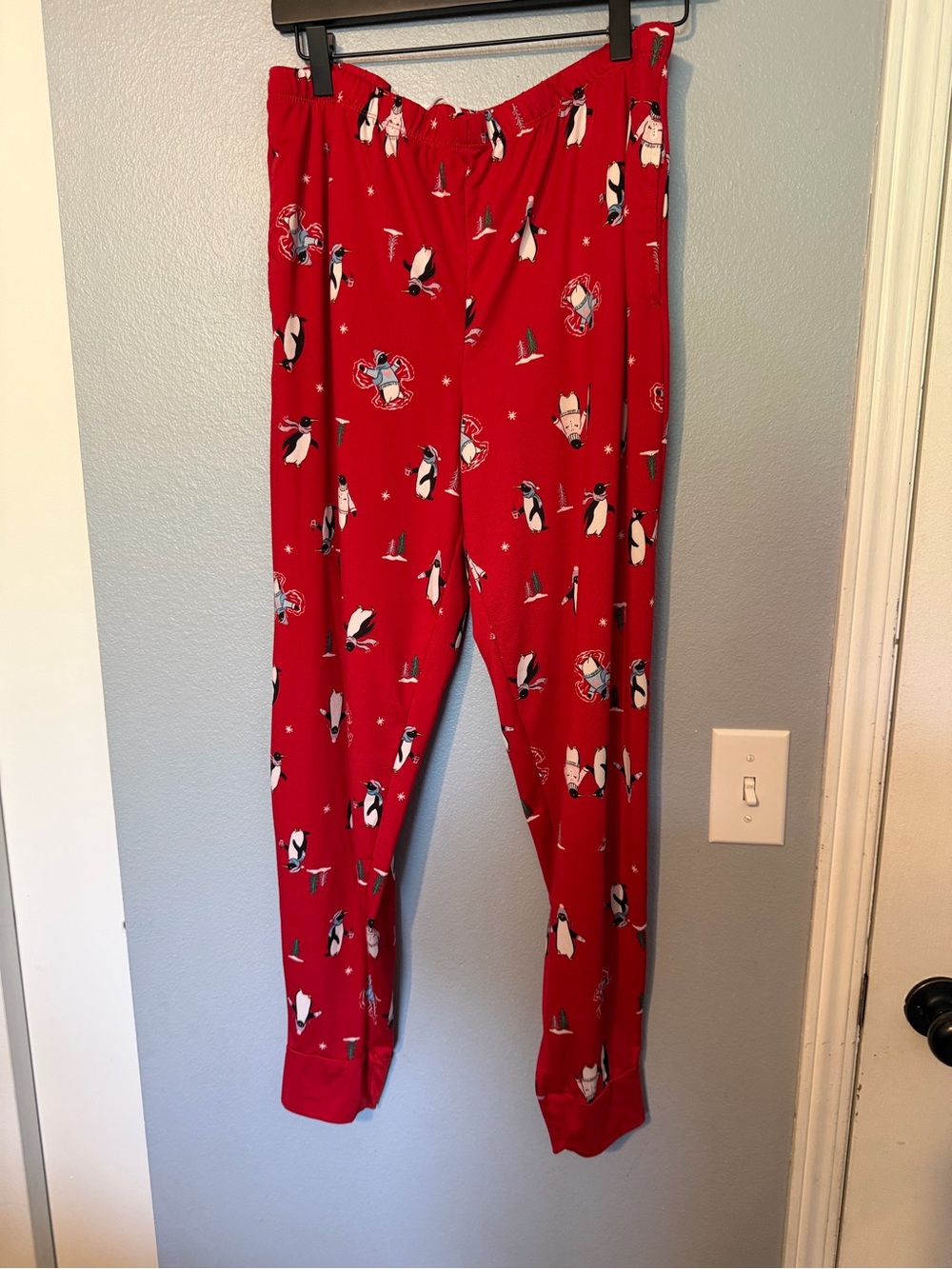 Red Penguin Print  Pajama Pants